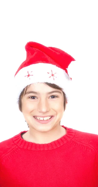 Niño feliz con sombrero de Navidad — Foto de Stock