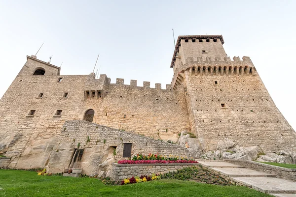 Castle of San Marino at summer dusk — Stock Photo, Image