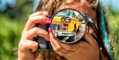 genç kız taking fotoğrafları
