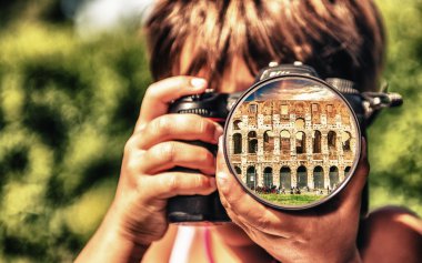 genç kız taking fotoğrafları