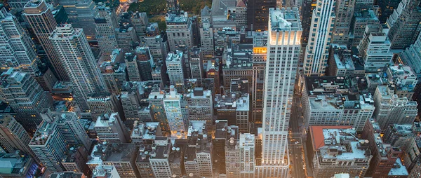 Top-Down view of skyscrapers — Stock Photo, Image