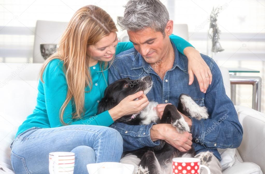 Couple with their dog