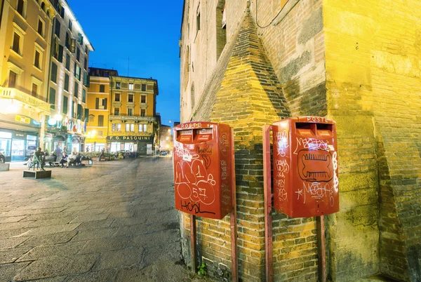 Red mail boxes outside — Stock Photo, Image