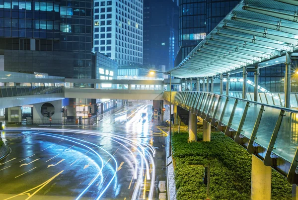 Hong Kong coche luz senderos — Foto de Stock