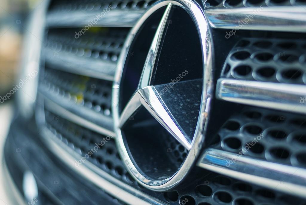 HONG KONG - APRIL 15: Mercedes Benz Sign Close-Up on April 15, 2014 in Hong Kong.