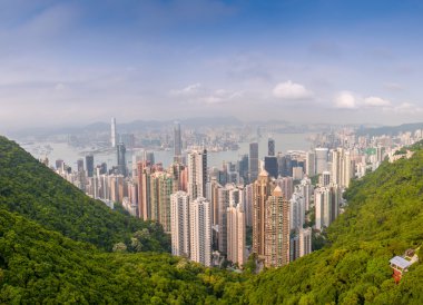 Hong Kong cityscape panoramik manzaralı