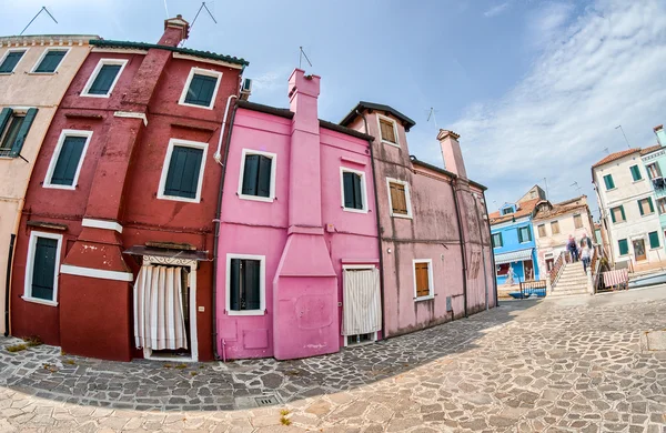 Острів Burano село кольори — стокове фото