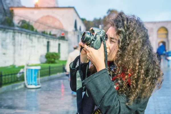 Turystyczny fotografowanie Hagia Sophia — Zdjęcie stockowe