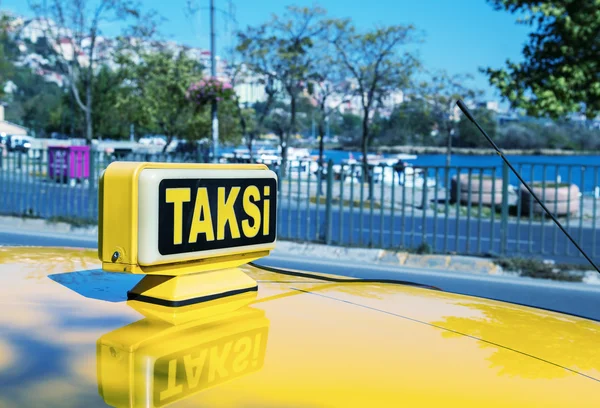 Značka taxi v Istanbulu — Stock fotografie