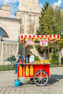Istanbul'da simits (Türk simit) ile sepeti