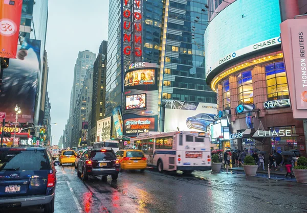 Náměstí Times square, vystupoval s divadla broadway — Stock fotografie