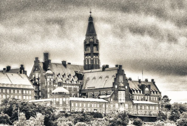 Stockholm staré město pohled, gamla stan — Stock fotografie