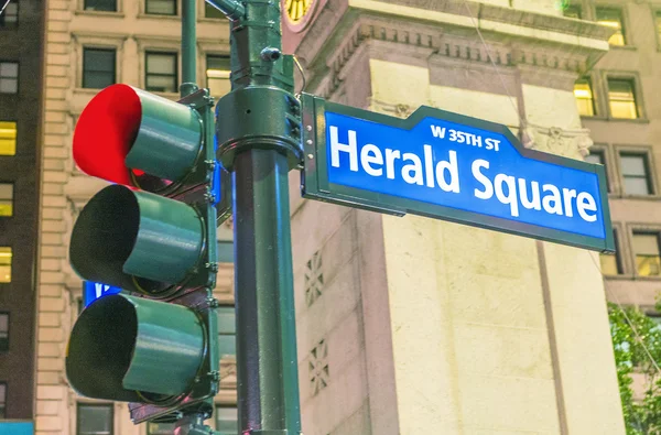 Značka Herald Square v New Yorku — Stock fotografie