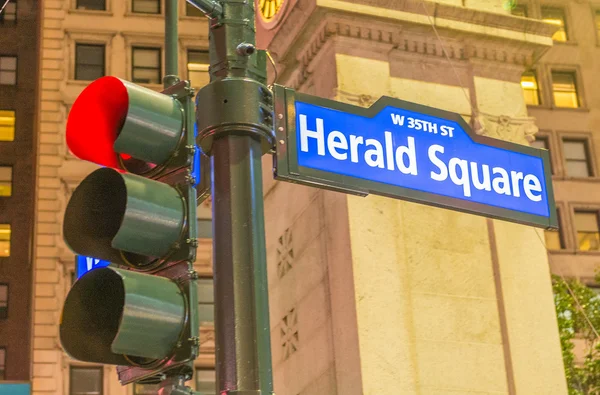 Herald Square street tecken — Stockfoto