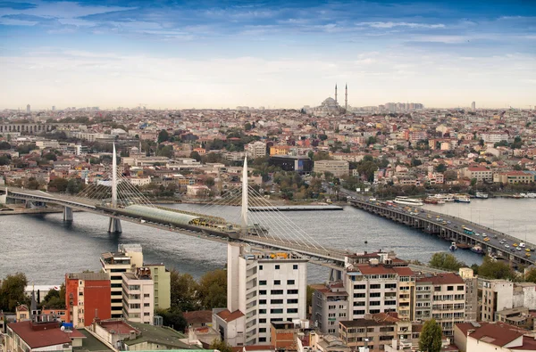 New Galata and Golden Horn Bridge — Stock Photo, Image