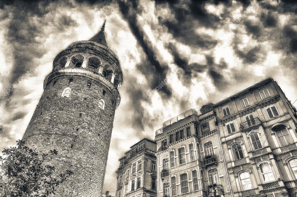 Stunning structure of Galata Tower at dusk