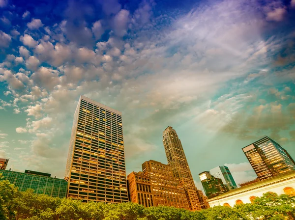 Bryant Park luces de verano en Manhattan — Foto de Stock