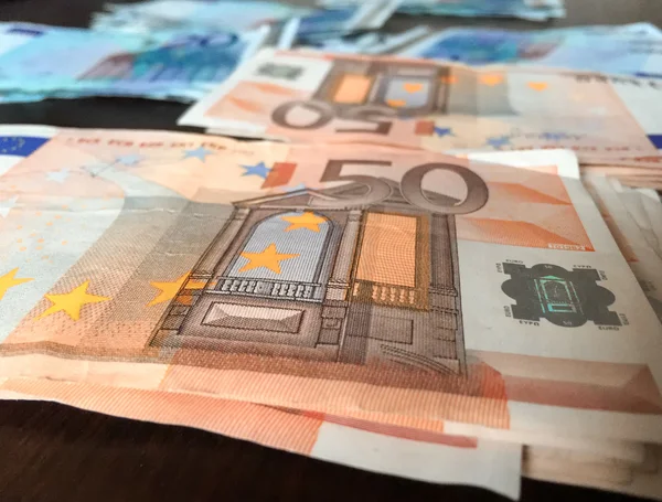 Nahaufnahme der Euro-Banknoten — Stockfoto