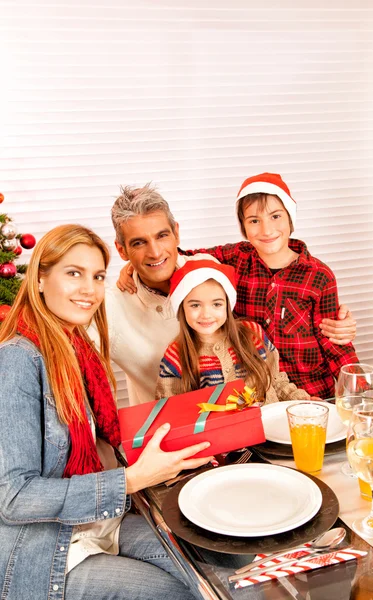 Family celebrating Christmas — Stock Photo, Image