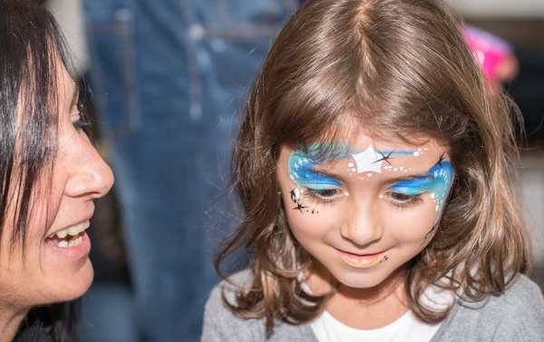 Little girl with make-up — Stock Photo, Image