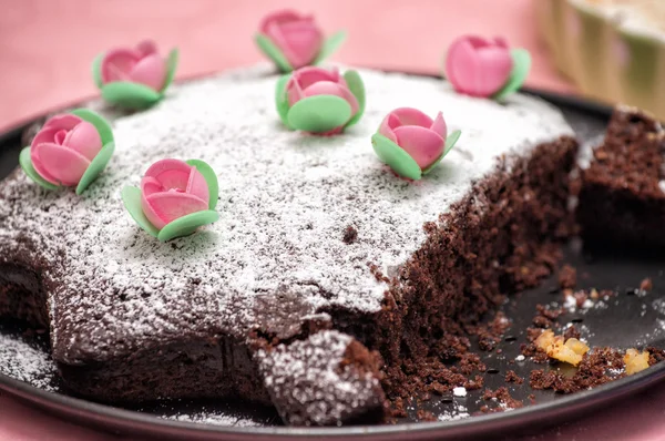 Chocolate cake with decorations — Stock Photo, Image