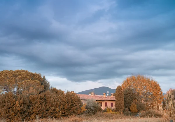 Toscanska landskapet - höstfärger — Stockfoto