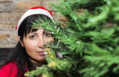 Noel Ağacını süsleyen Kadın