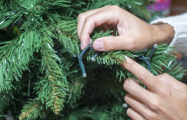 Ağaç dekorasyon kadın eller