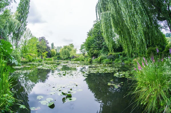 Toeristen bezoeken beroemde tuinen van Monet — Stockfoto