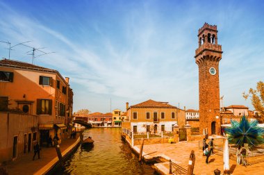 Venedik, İtalya. Şehir simge ve kanallar zevk turist
