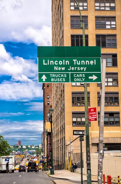 Segnaletica Lincoln Tunnel a Manhattan — Foto Stock