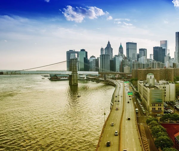 Panoramiczny panoramę Manhattanu — Zdjęcie stockowe