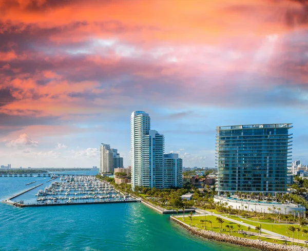 Miami, Florida. Piękną panoramę — Zdjęcie stockowe