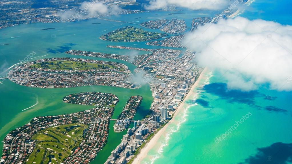 Usa day light summer time miami south beach panorama 4k florida