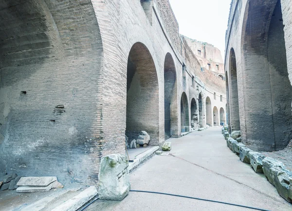 Interior das ruínas do Coliseu, Roma — Fotografia de Stock