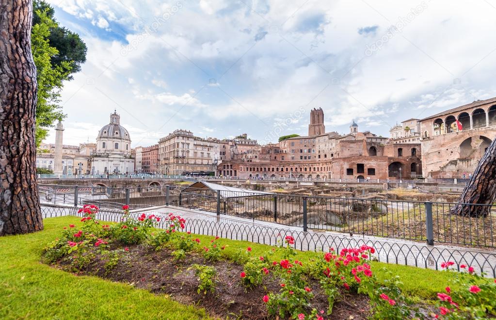 Imperial Forums at sunset, Rome, Italy