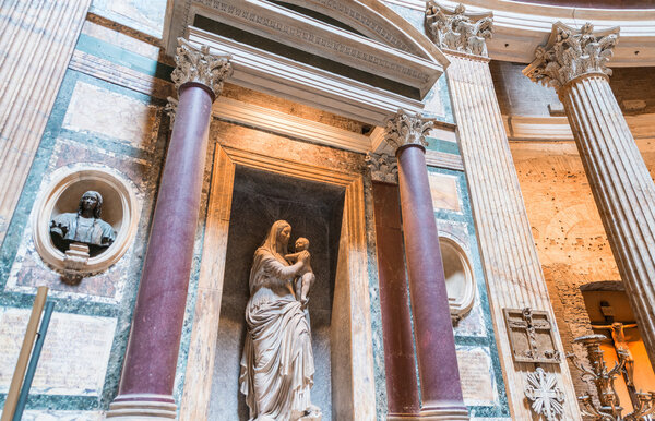 Interior of Pantheon in Rome, Italy