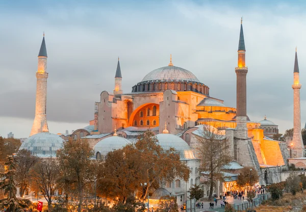 Hagia Sophia 's nachts — Stockfoto
