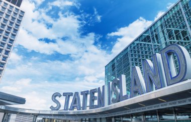 Staten Island ferry entrance in Lower Manhattan - NYC clipart