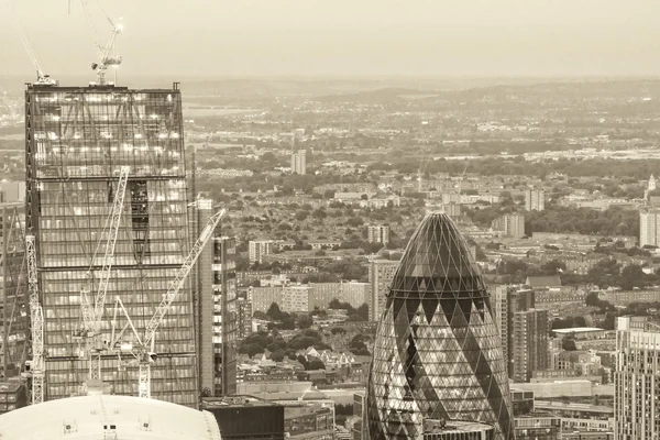 Moderní Panorama Londýn v noci, Velká Británie — Stock fotografie