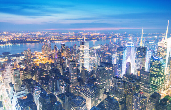 New York. Manhattan night skyline.