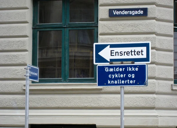 Signs in Copenhagen, Denmark — Stock Photo, Image