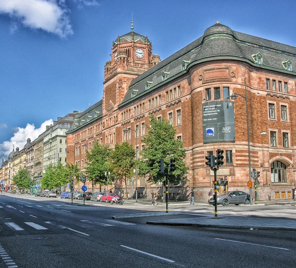 Uitzicht op de stad Stockholm het platform — Stockfoto