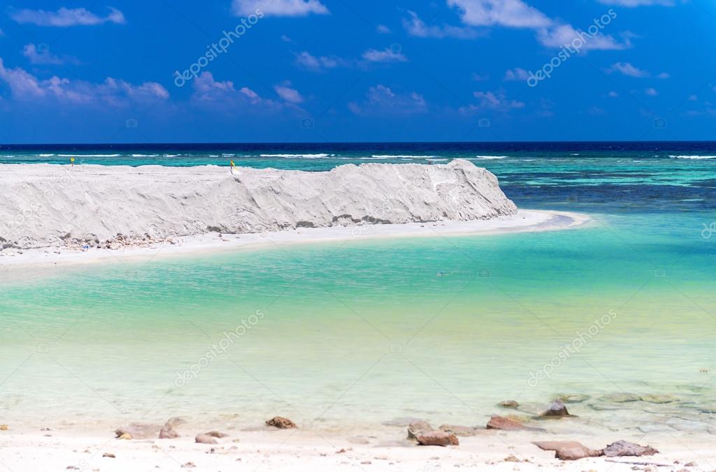 White sand of Maldivian Island.