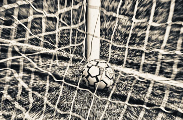 Ball und Netz - Fußballspiel — Stockfoto