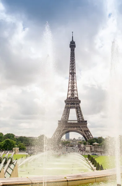 Wieży Eiffla, Trocadero parku, Paryż — Zdjęcie stockowe