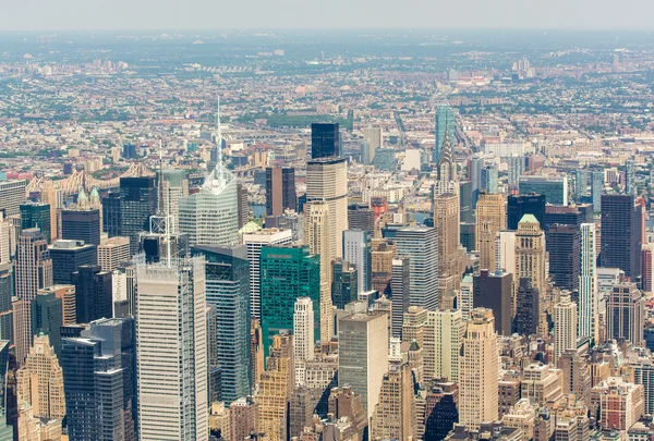 Wspaniałe antenowe panoramę Manhattanu w słoneczny dzień, nowy — Zdjęcie stockowe