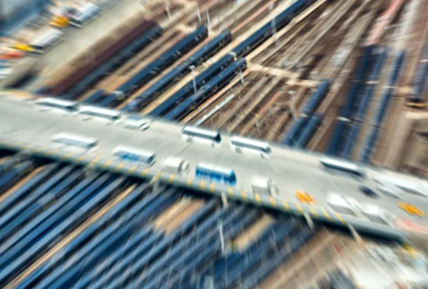 ニューヨーク市の駅のぼやけた空撮 — ストック写真