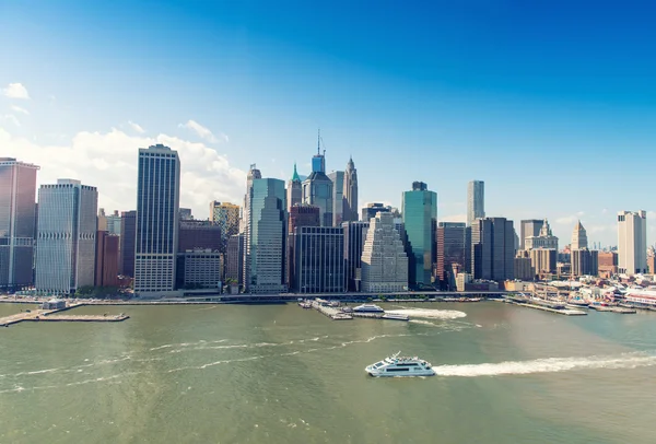 Downtown Manhattan, helikopter weergave — Stockfoto
