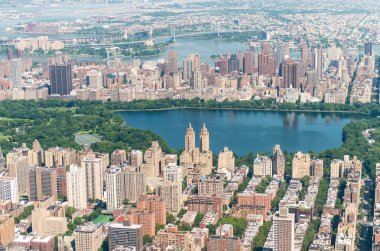 Aerial view of Jacqueline Kennedy Onassis Reservoir in Central P clipart